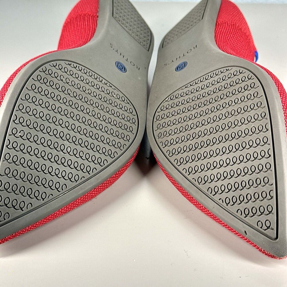 Rothy’s The Point Flats Red And Blue Knit Women’s Size 9.5 Washable Comfort - Picture 14 of 14